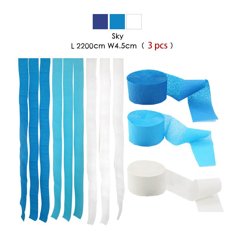 3Pcs/Set Rainbow Crepe Paper Streamers For Wedding Birthday Party Backdrop Decoration Colorful Paper Crepe Garland Ribbon Decor