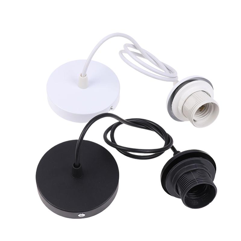 Черный/белый E27 подвесной патрон лампы с 0,5/0,8/1,2/2 м подвесной провод потолочный патрон лампы цоколь для люстры