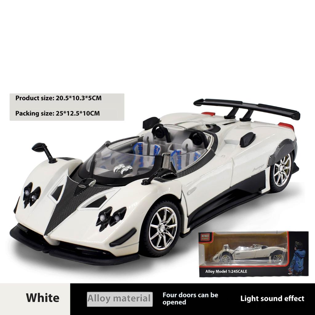 1:24 Имитация Суперспортивного Автомобиля Zonda, Модель Автомобиля из Сплава, Звук и Свет, Детская Игрушка-Украшение, Коллекция Автомобилей, Подарок для Мальчика