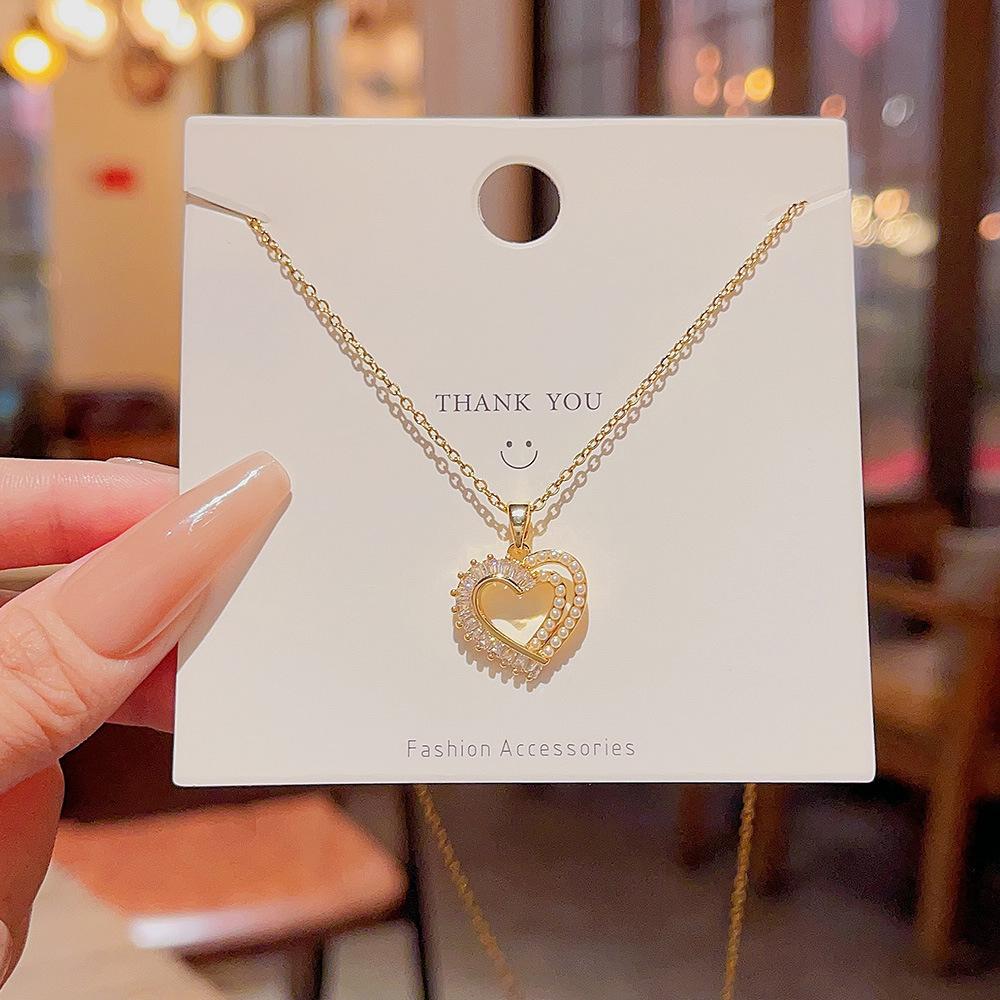 Горячие аксессуары темперамент роскошь ключичная цепочка дизайн чувство ниша кулон мода личность двойной рыбий хвост ожерелье ювелирные изделия женщина