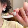 Серебряные серьги-гвоздики в форме банта с цирконами супер-флеш, легкая роскошь, высокий стиль, изысканные серьги, модный сладкий стиль, подчеркивающие лицо, маленькие серьги