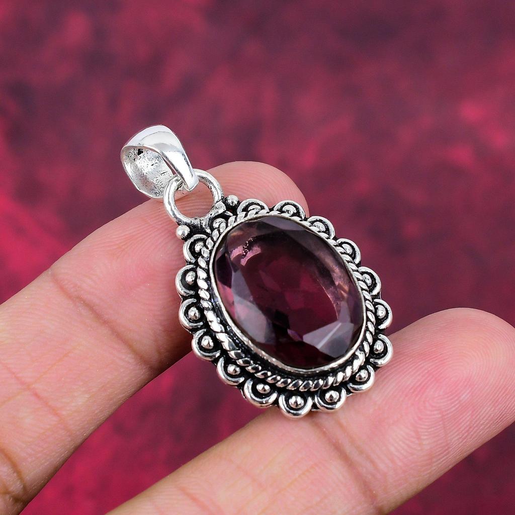 Amethyst Pendant Gemstone Jewelry, 925 Solid Sterling Silver Pendant, Gift For Women Handmade Pendant