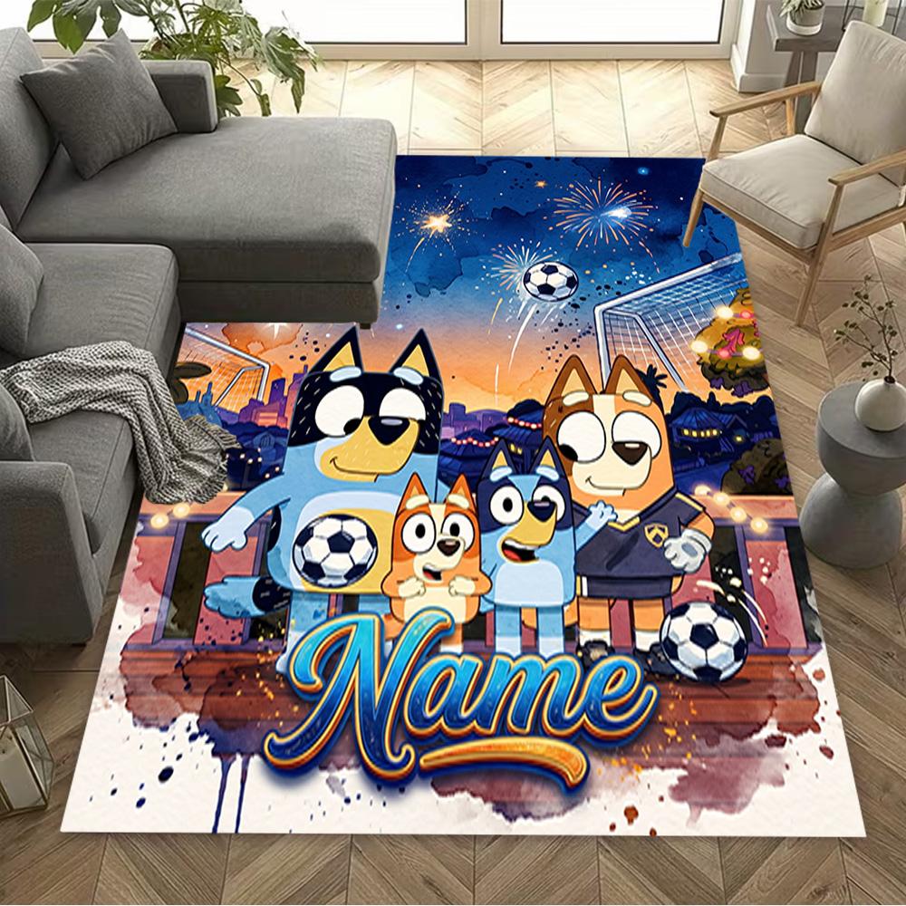Christmas Soccer Fun Personalized Text Area Rug Suitable for Entryway Balcony Outdoor Dining Room Anti-slip Rug Office home decor