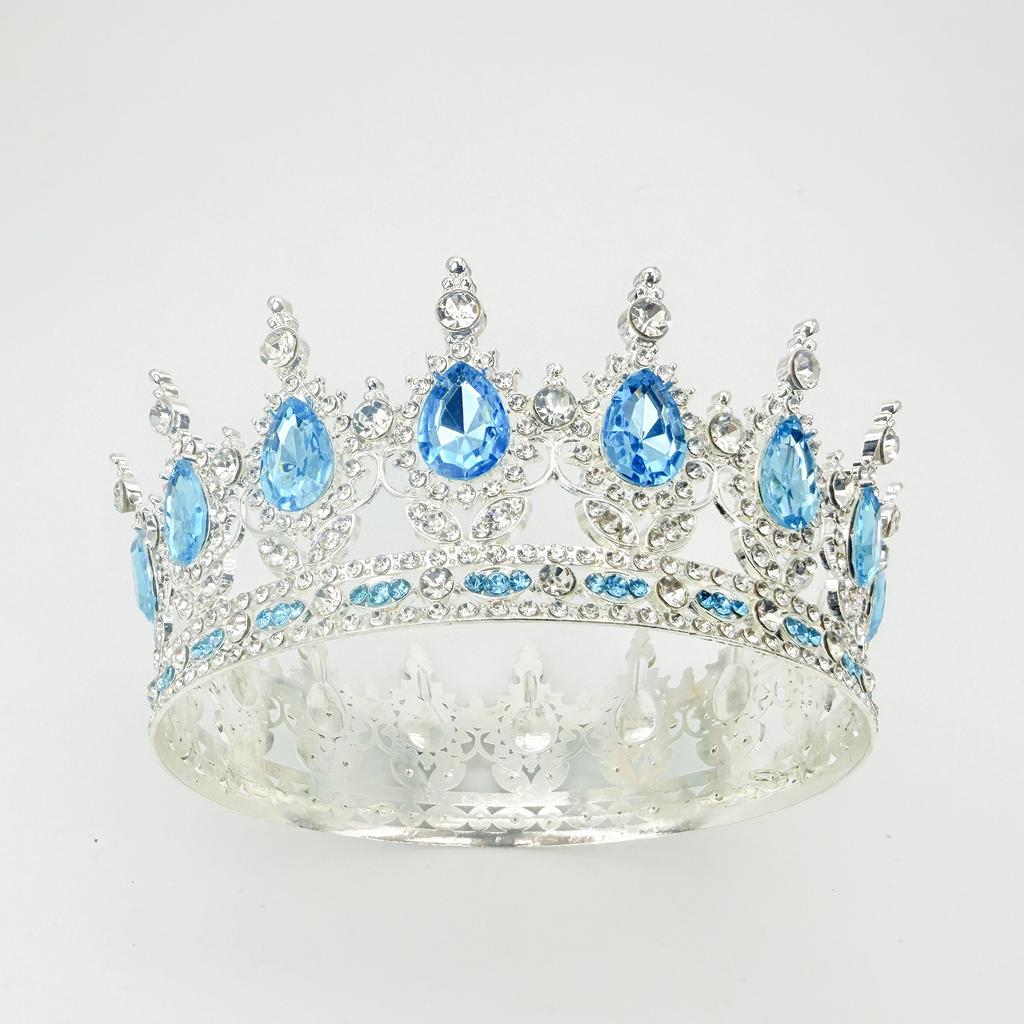 Full Circle Crown Tiara Colorful Baroque Retro Full Diamond Jewelry Wedding Accessories Crown Bridal Crown