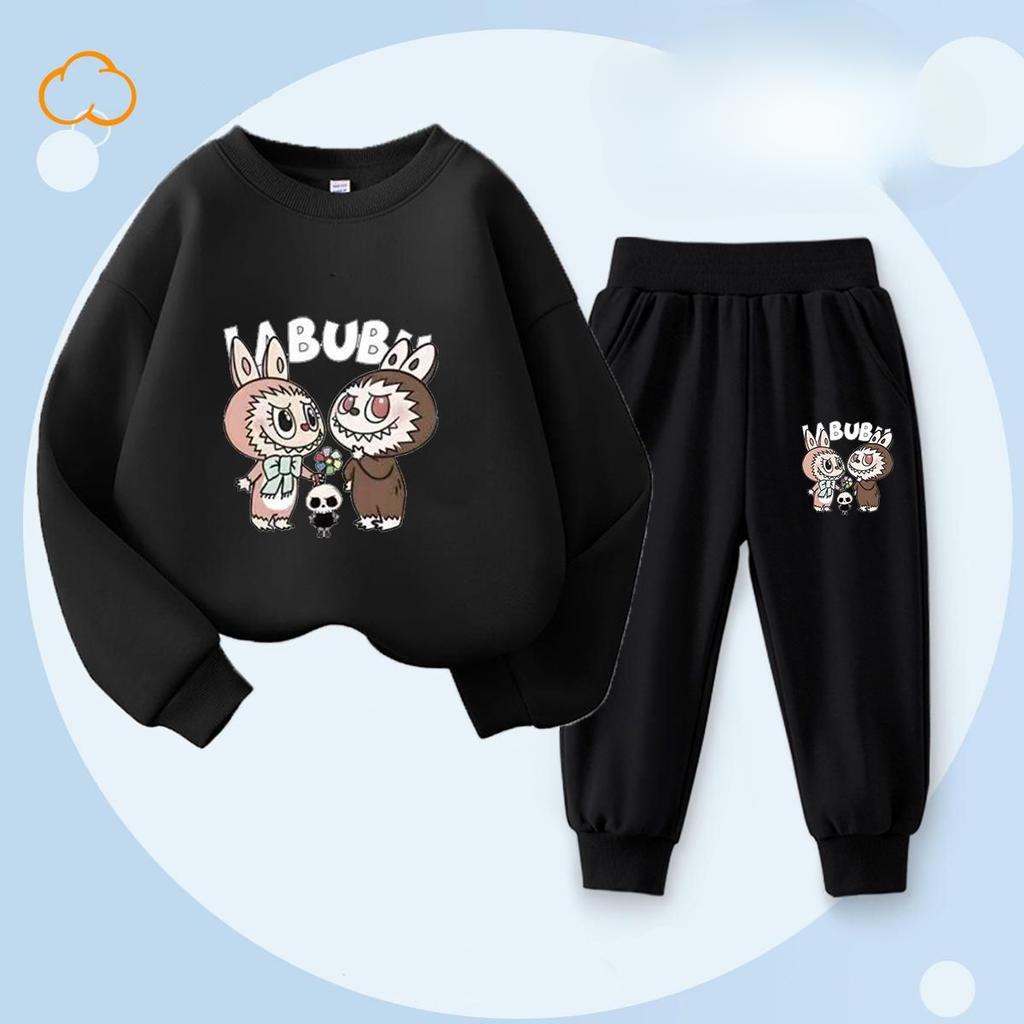 Весенне-осенний детский модный комплект с принтом букета: леггинсы и топ с круглым вырезом для девочек