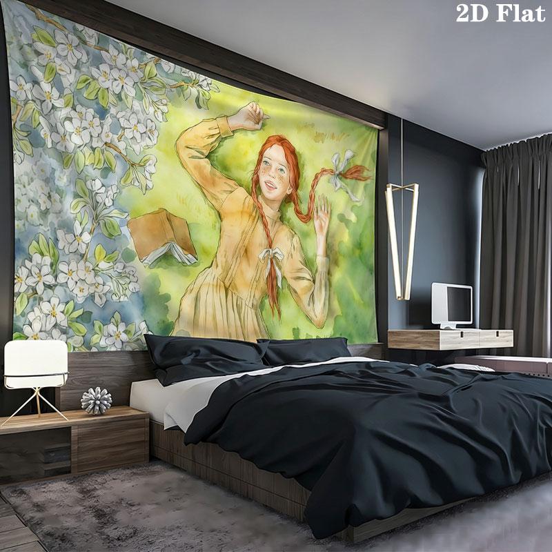 Anne Wall tapestry, aesthetic printed fabric blanket, suitable for bedroom, living room, and home decor.
