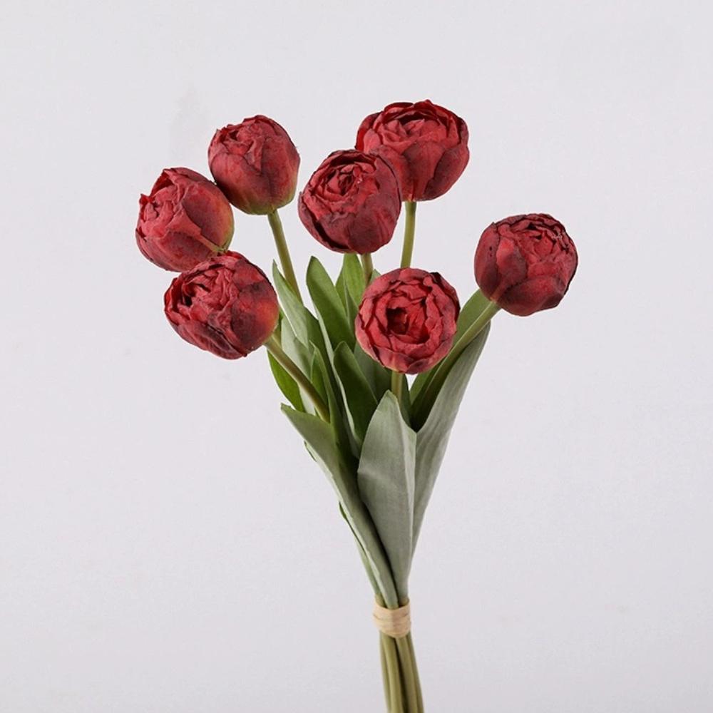 1 букет из 7 тюльпанов со стеблем, искусственные цветы, реалистичные искусственные цветы, шелковые цветы, свадебный букет, украшения для дома на вечеринку