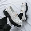 New Men Business Loafers Black and White Casual Thick-soled Anti-slip Brand Shoes Social Shoes Sizes 38-46 Men Shoes