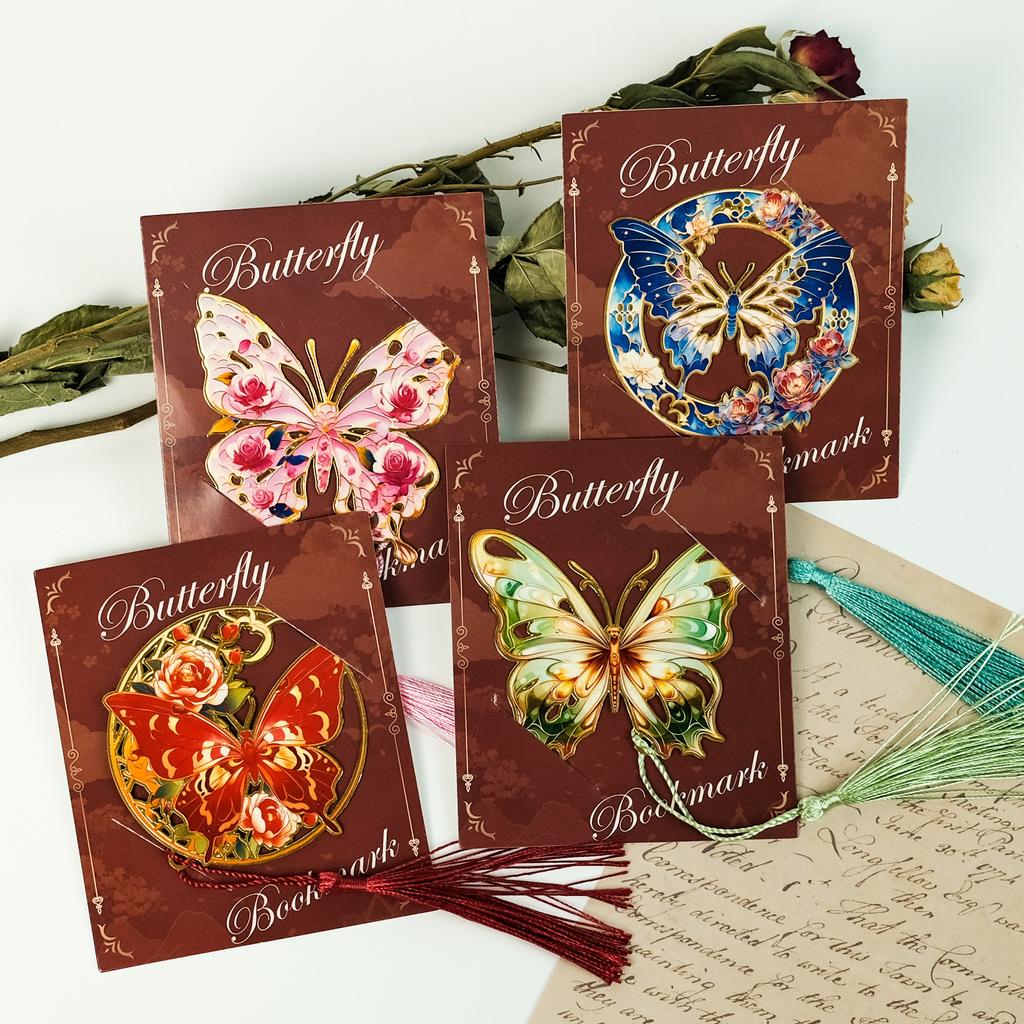 Серия Beautiful Butterfly Высококачественная полая металлическая закладка для чтения Essential Metal Bookmark