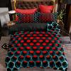 3Pcs Duvet Cover Set, 3D Hexagonal Honeycomb Pattern Duvet Cover Set For Boys, Twin/Full/Queen/King Size