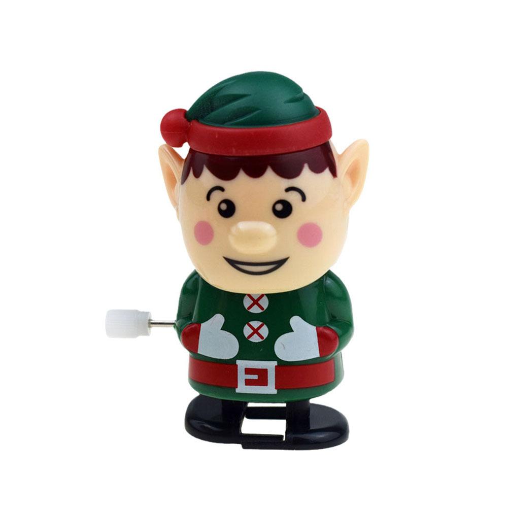 Festive Wind-Up Figurines Jumping & Walking Clockwork Playthings Party Favors Santa Claus Snowman Home Decor Ornament Party Gift