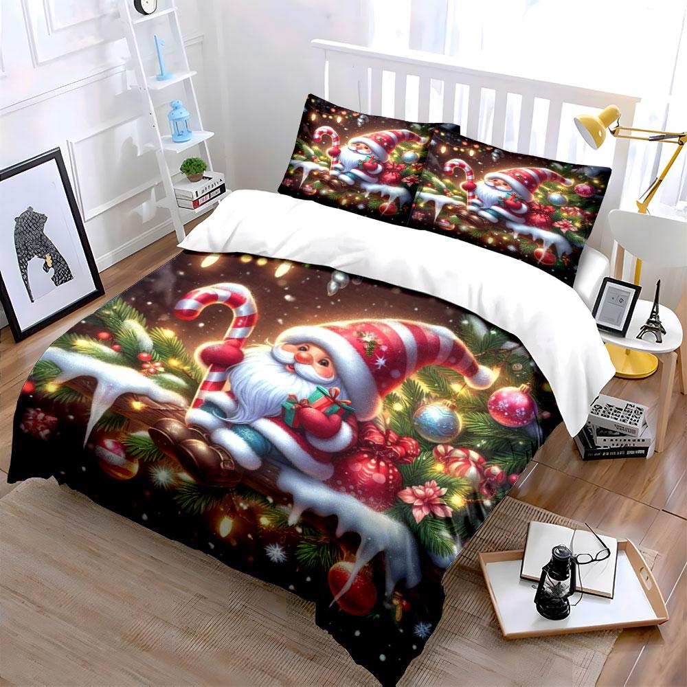 Christmas Santa Bedding Set Bedding Duvet Cover Set Duvet Cover Pillowcases (1 * Duvet Cover 2 * Pillowcases, without duvet insert)