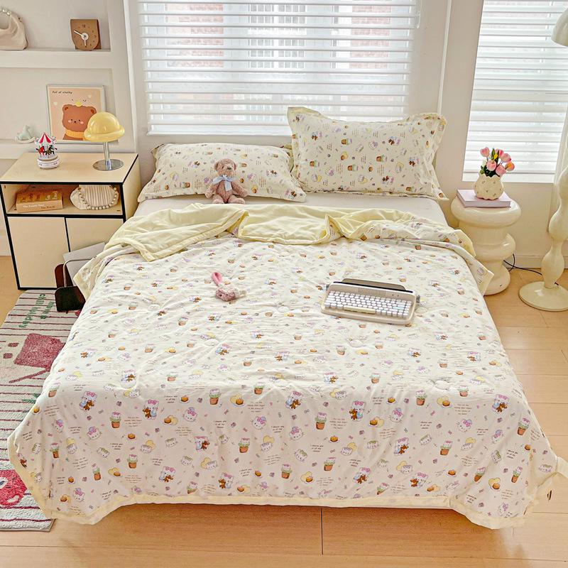 Хлопковое одеяло из марли класса А с соевым волокном - Двухслойное, летнее, прохладное, машинная стирка