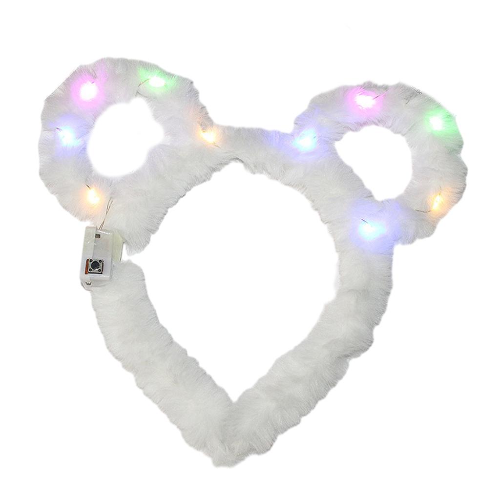 Lovely LED Rabbit Ear Headband New Year Party Flashing Light Plush Hairhoop Carnival Party Headwear RaveProps Headdress