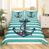 Ocean Beach Ship Anchor Duvet Cover Set Морской полиэстеровый плед для мужчин и женщин Закат Голубое небо Белые облака King Size