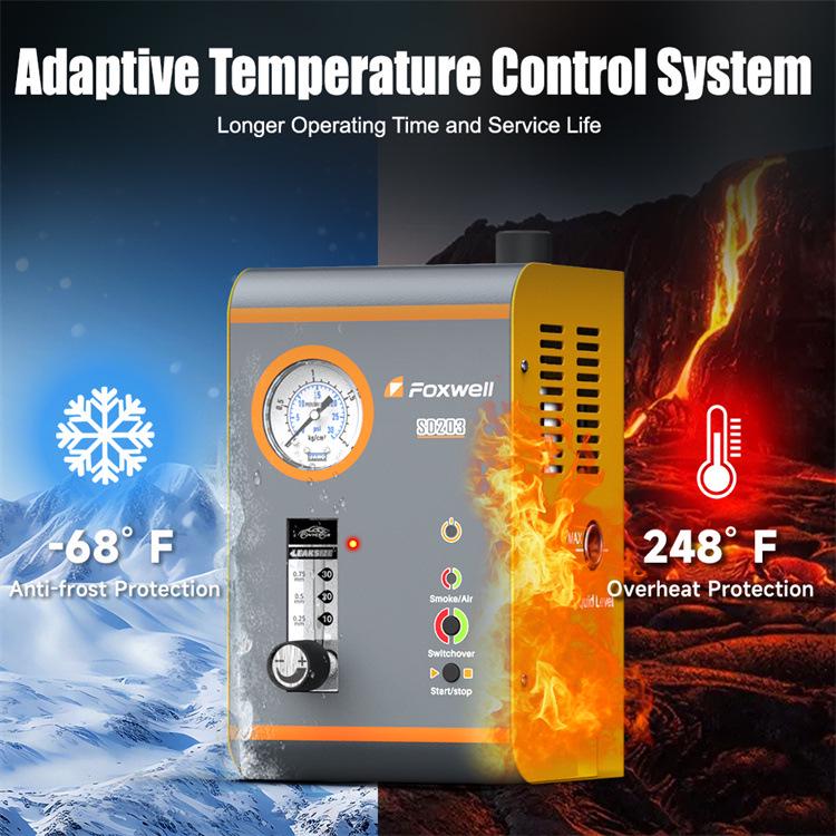 FOXWELL SD203 Детектор утечки дыма со встроенным воздушным насосом для тестирования утечек EVAP и вакуумных утечек