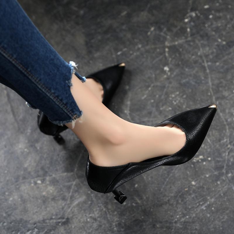 Туфли-шпильки с острым носком и высоким каблуком, с неглубоким носком, модная универсальная женская обувь