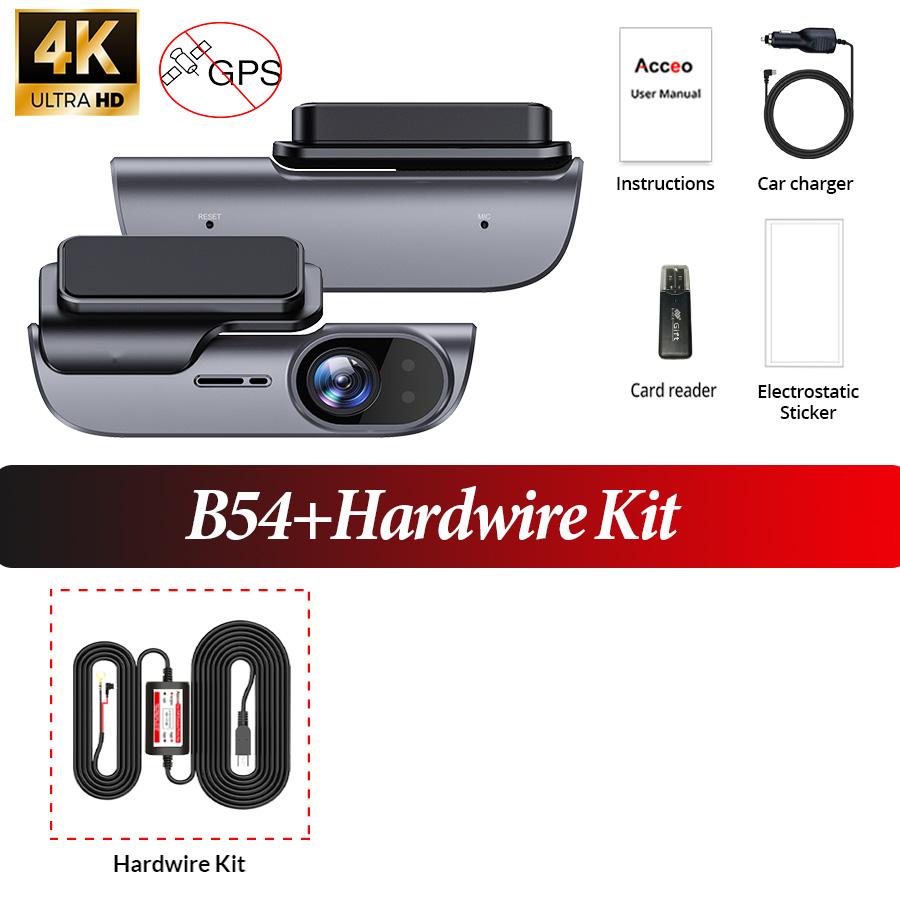 E-ACE UHD 4K Встроенный WIFI Видеорегистратор Видеорегистратор Черный ящик Автомобильный DVR Поддержка GPS G-Сенсор Ночное видение Опционально 24-часовая парковка