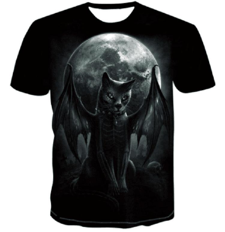 Skull 3D Digital Printed Casual Breathable Quick Drying Round Neck Pullover Short Sleeved Men's T-shirts