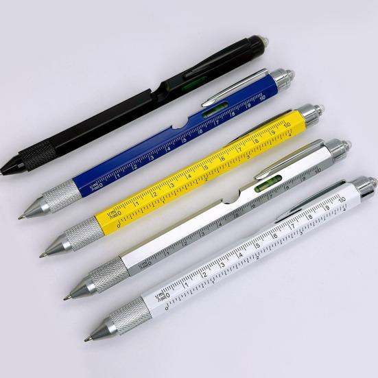 Мультитул Ручка Многофункциональные Ручки со Светодиодной Подсветкой Плоская Крестовая Отвертки Уровень Линейка Открывалка для Бутылок Стилус Крутые Гаджеты Подарки для Мужчин