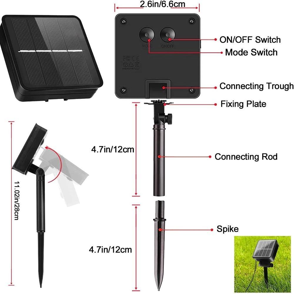 Солнечные гирлянды 300LED Солнечные гирлянды Наружные водонепроницаемые 8 режимов Мерцающий свет из медной проволоки