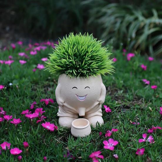 Горшок для цветов с изображением улыбающегося лица, непослушный мальчик, писающий, улыбающееся лицо, с дренажем