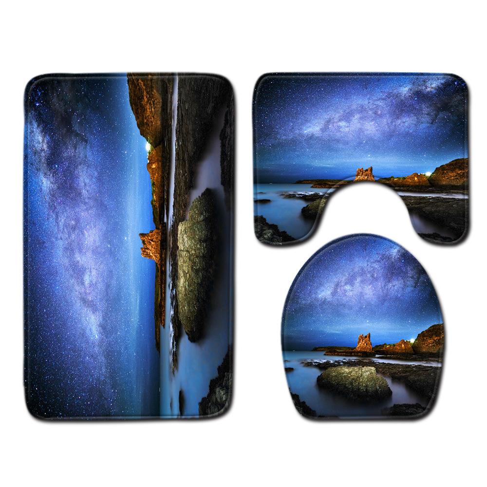 Star Bathroom Floor Mat Toilet Three-Piece Set