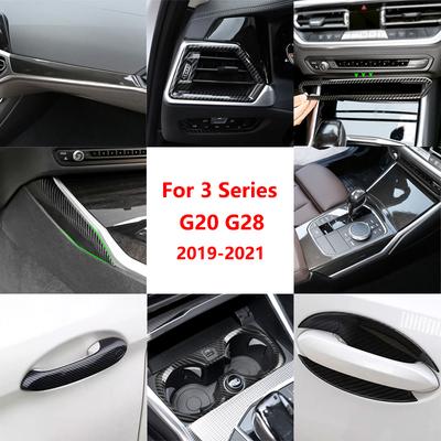 Для BMW 3 серии G20 G28 - Автомобиль с левым рулем ABS Карбоновое волокно Панель центральной консоли со стороны пассажира Накладка рамка на кожух рычага переключения передач