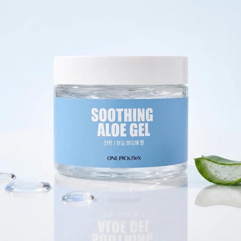 One Pick Flex Aloe Soothing Gel 300ml Large Capacity, Sensitive Skin Soothing, Moisturizing, Heat Sensation Care Hyaluronic Acid, 1 pcs