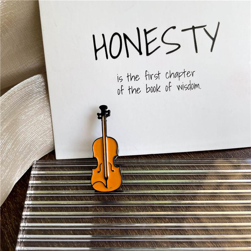 Креативная эмалированная брошь в виде музыкального инструмента, рок-оркестр, скрипка, гитара, бас, значок, булавки для одежды, детские подарки, ювелирные изделия