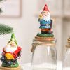 Рождественская банка для конфет, прозрачная стеклянная банка с крышкой, смоляная статуэтка гнома Санты, мини-баночка для закусок на кухонный стол, многоярусный поднос, украшение для вечеринки