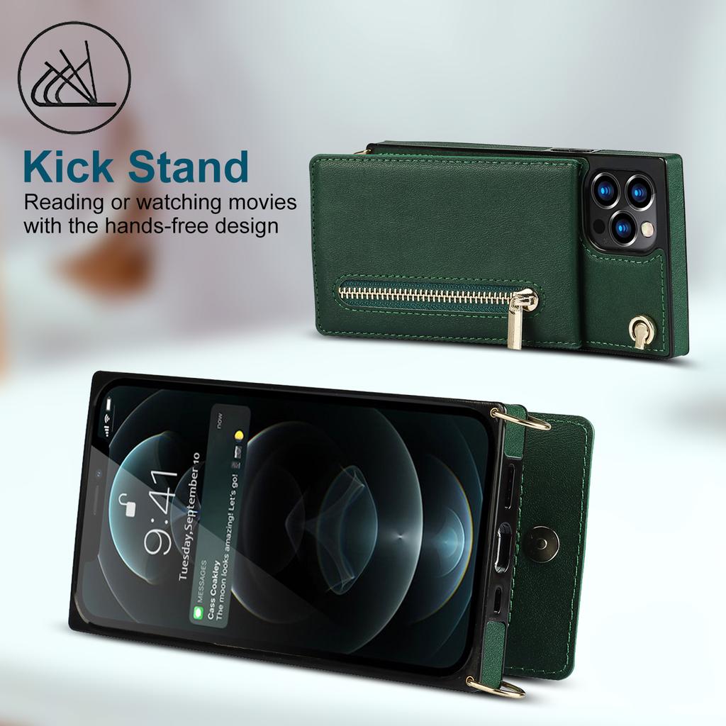 Кошелек на молнии для Iphone 14 13 12 Mini 11 X Xr Xs Pro Max 7 8 Plus, чехол с держателем для карт, ремешок через плечо, кожаный чехол