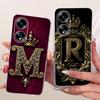 Прозрачный Чехол Для Oppo PHS110 Для Oppo A1 5G Чехол Роскошная Корона Буквы A-Z 2D Плоский Узор Мягкий Чехол Для Телефона