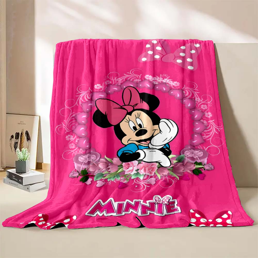 Cartoon Disney Minnie Mouse Mickey Print Blanket Warm and Soft Suitable for Children Adult Luxury Gifts Home Travel Camping