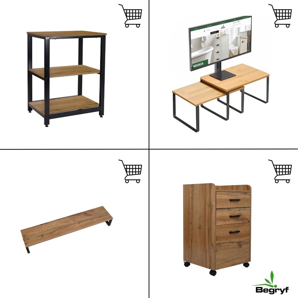 Biurko Małe Proste Olcha Loft 100X50X75 Vb4A Begryf
