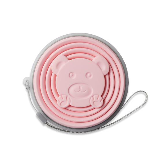 Складной стакан с герметичной крышкой, портативный складной дорожный стакан с мультяшным дизайном для пикника ARI