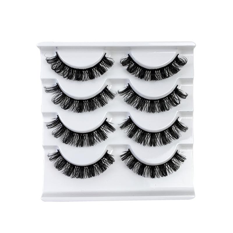 Hot Sale 14 Packs Fluffy Messy Strips False Eyelashes Curled Thick Eyelashes