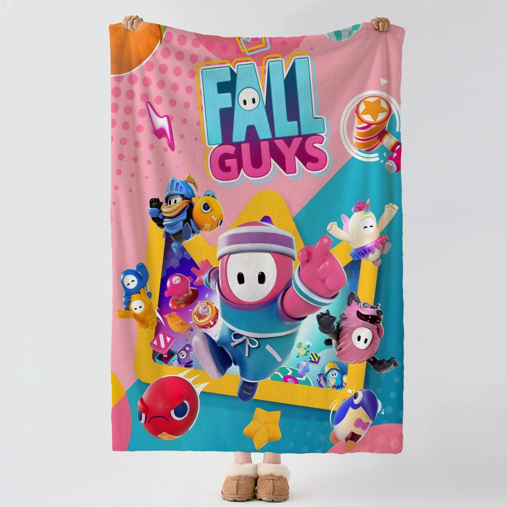Игра F-Fall Guys-s Плотное Уютное Фланелевое Одеяло, Многоцелевое Использование В Помещении На Улице Ежедневный Сон