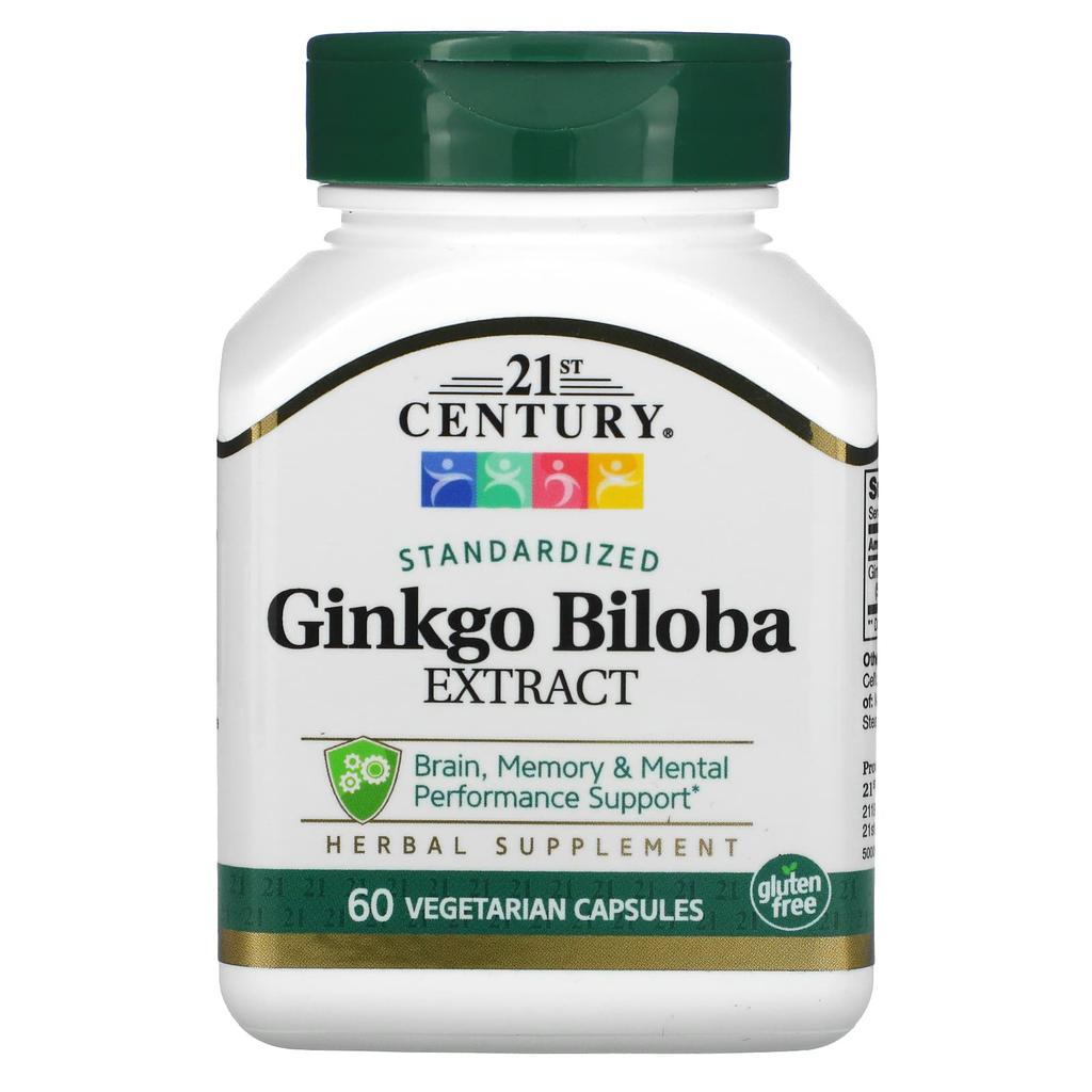 21st Century Ginkgo Biloba Extract, Standardized, 60 Veggie Capsules