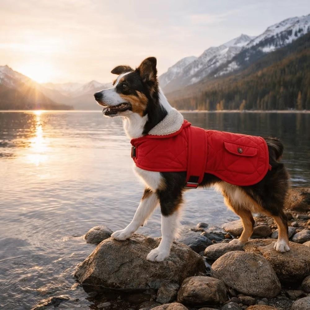 Adjustable Winter Dog Coat High Collar Dog Thermal Clothing Cozy Dog Vest Jacket Winter Season