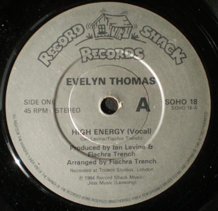 7inch Record EVELYN THOMAS High Energy SOHO18 Record Shack Re 1984 UK SoulFunk Used