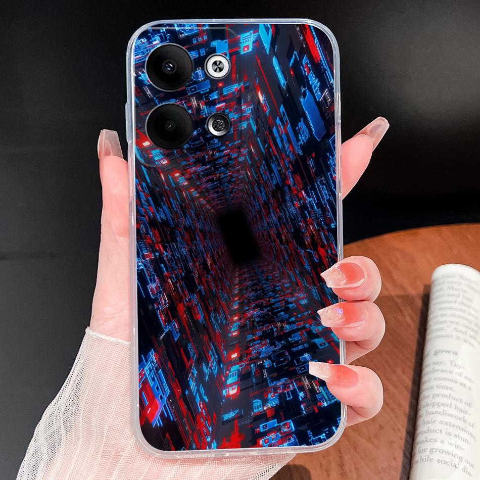 Чехол для телефона Oppo Reno 9 Pro Plus 5G Милый Мультяшный Мягкий ТПУ Прозрачный Силикон Легкая Задняя Крышка Для Oppo Reno9 Funda