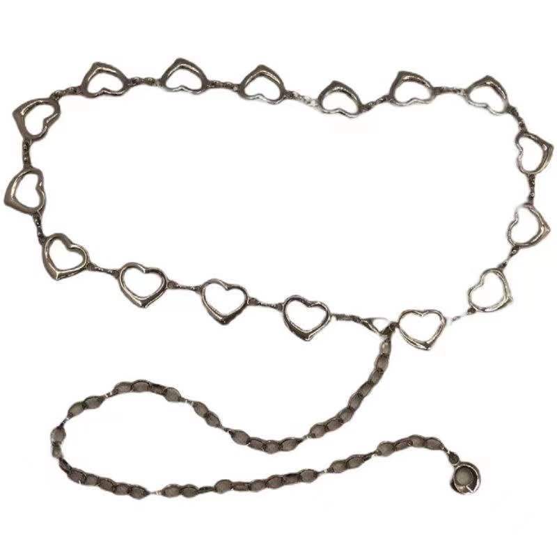 Европейская и американская металлическая цепочка на талию с любовью, женский универсальный пояс, бальзам, декоративное платье, облегающая талию юбка, юбка, цепочка для юбки