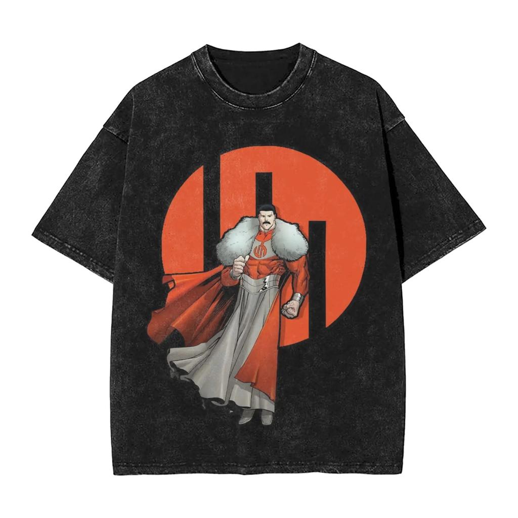 Battle Beast Invincible Comic T Shirt Hip Hop Washed Cotton Oversize T-Shirts Vintage Men Women Streetwear Printed Tee Shirt Female Male Clothing