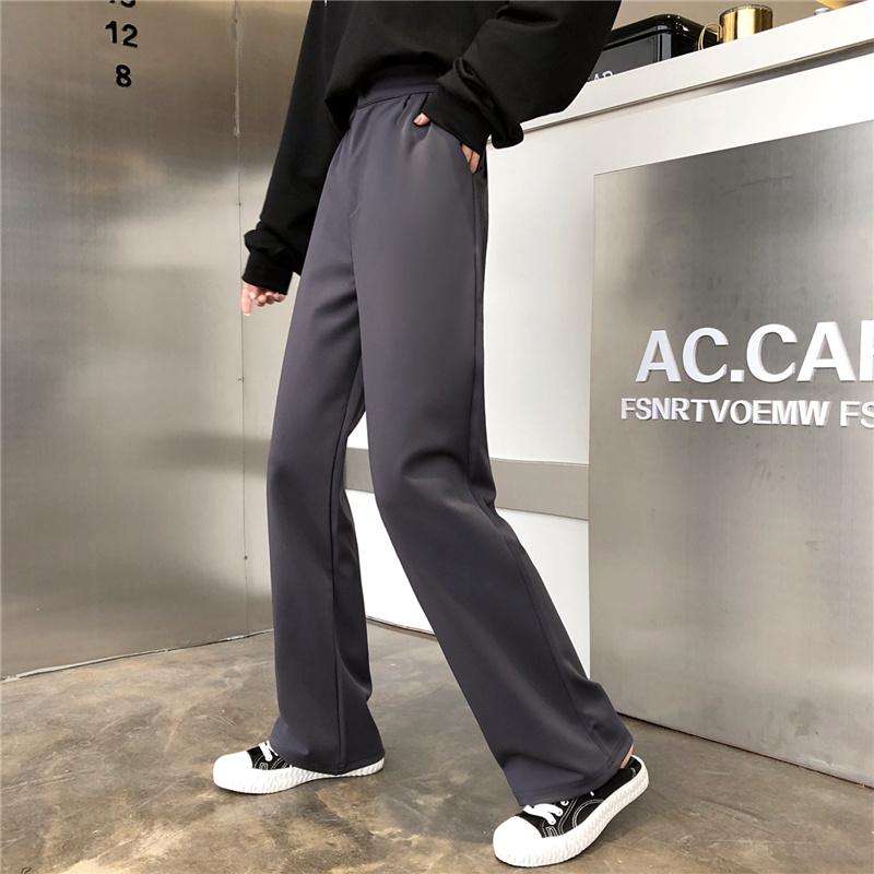 Floor length wide leg suit pants