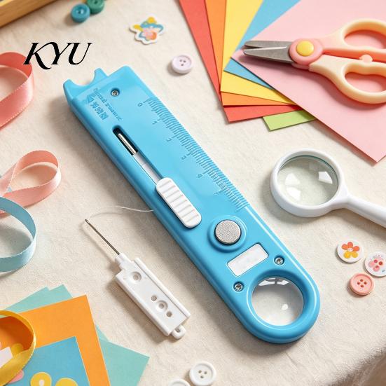 Portable Sewing Gadget 1/2Pcs 4-In-1 Threader Tool with Seam Remover, Magnifier & Multi-Function Scale, Magnetic Threading Device for Industrial Home,