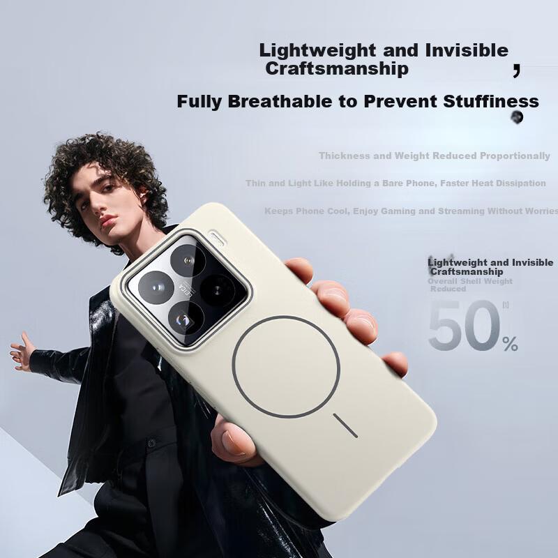 KEKLLE Xiaomi 15S Pro Case Magnetic Wireless Charging Matte Anti-Drop Protective Cover Midnight Black