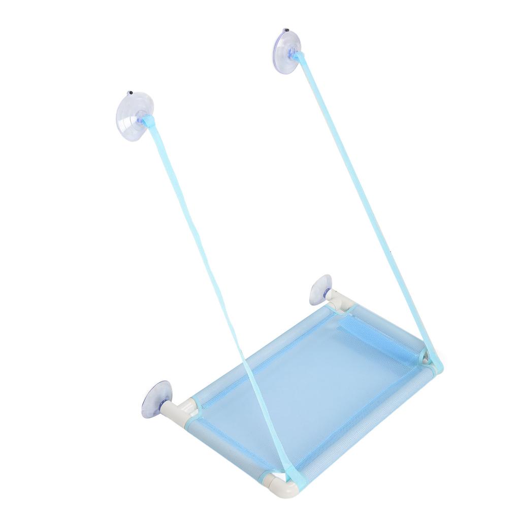 Cat Window Hammock with Suction Cups Space Saving Washable Window Mounted Cat Seat Bed for All Around Sunbath Blue