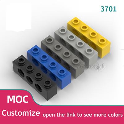 100 шт. MOC Технические детали Частицы Толстые Строительные блоки 3701 1x4 с 3 отверстиями Перфорированные 3701 Кирпичи Собираются Балки Детские игрушки