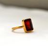 Red Garnet 925 Sterling Silver Yellow Gold Fill Ring Jewlery, Birthstone Almadian Garnet Statement Ring Jewelry